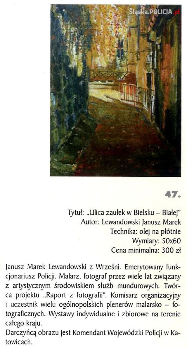 obraz Marka Janusza Lewandowskiego-,,Ulica zaułek w Bielsku-Białej"