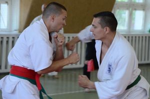 Zawodnicy w trakcie walki karate