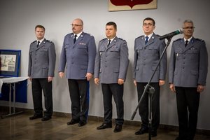 Kierownictwo śląskiej Policji oraz przedstawiciel Szkoły Policji w Katowicach