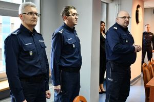 Komendant Wojewódzki Policji w Katowicach wraz ze swoimi zastępcami