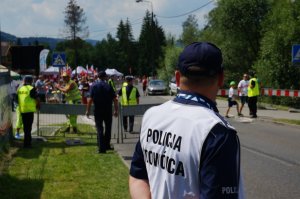 Policjanci zabezpieczali zawody w skokach narciarskich w Wiśle