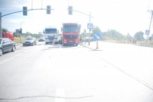 Miejsce wypadku na skrzyżowaniu w Koziegłowach