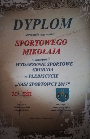 Dyplom za organizację wydarzenia &quot;Sportowe Mikołajki&quot;