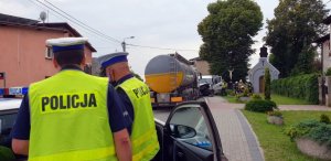 Nowa Wieś, ul. Rybnicka, wypadek cysterny z busem.