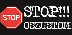 znak stop i napis stop oszustom