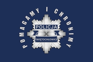 grafika przedstawia: gwiazdę policyjną z napisem pomagamy i chronimy policja świętochłowice