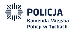 Logo oraz napis;&amp;amp;quot;Komenda Miejska Policji w Tychach&amp;amp;quot;