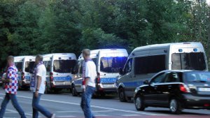 Policyjne zabezpieczenie meczu pomiędzy drużynami Górnika Zabrze i Wisły Kraków