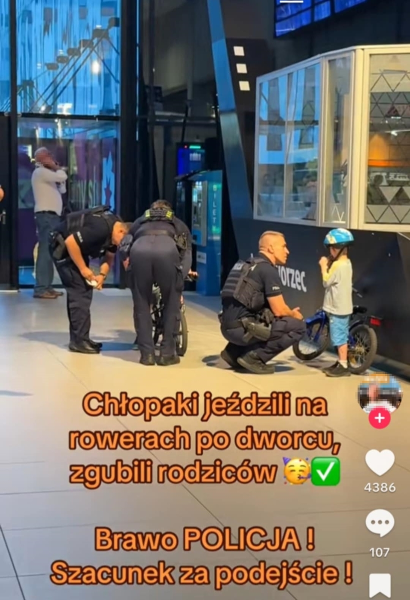Screen internauty ukazujący policyjną interwencję
