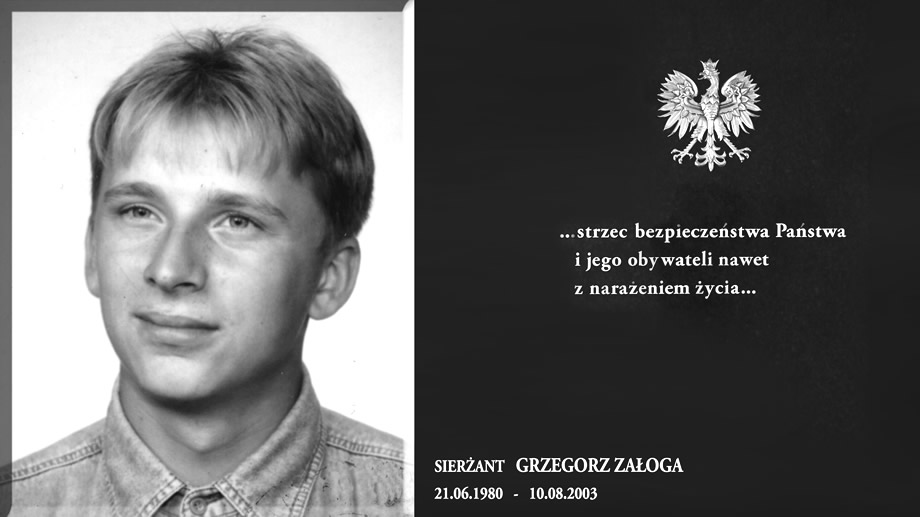 grafika upamiętniająca Grzegorza Załogę