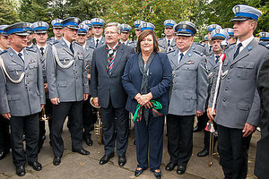 Orkiestra Komendy Wojewódzkiej Policji w Katowicach z Prezydentem RP