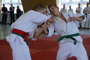 Zawodnicy w trakcie walki karate