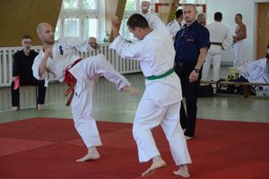 Zawodnicy w trakcie walki karate