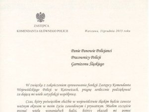 Życzenia Zastępcy Komendanta Głównego Policji mł. insp. Andrzeja Szymczyka