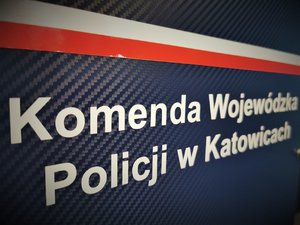 Napis Komenda Wojewódzka Policji w Katowicach