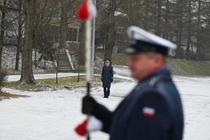 zdjęcie przedstawia zbliżenie na Komendanta Wojewódzkiego Policji w Katowicach