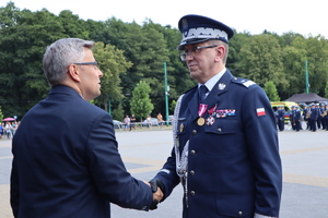 Na zdjęciu Komendant Wojewódzki Policji w Katowicach oraz Wojewoda Śląski