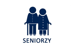 Grafika przedstawiająca seniora i seniorkę trzymających laski