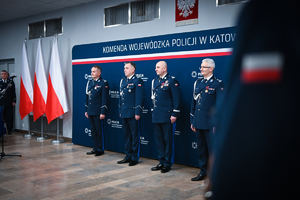 Przedstawiciele kierownictwa śląskiej Policji.