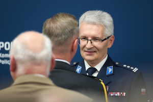 Komendant Wojewódzki Policji w Katowicach przyjmuje gratulacje