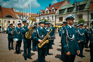 Na zdjęciu orkiestra Komendy Wojewódzkiej Policji w Katowicach