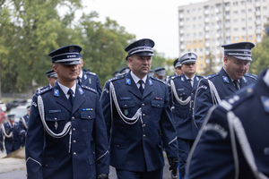 Policjanci podczas przemarszu