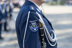 Na zdjęciu emblemat Orkiestry Komendy Wojewódzkiej Policji