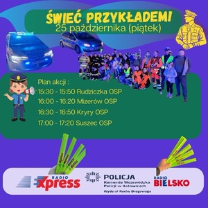 Plakat akcji „Świeć przykładem – noś odblaski”