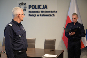 Na zdjęciu Komendant Wojewódzki Policji w Katowicach.