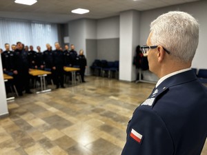 Na zdjęciu policjanci podczas zakończenia 2 edycji kursu aspiranckiego.