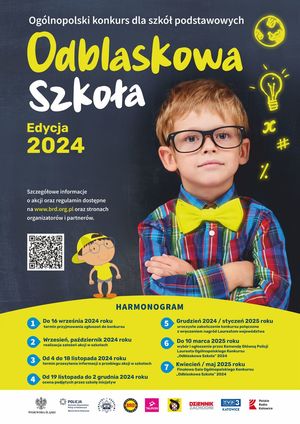 zdjęcie kolorowe przedstawia plakat konkursu &quot;Odblaskowa Szkoła 2024&quot;