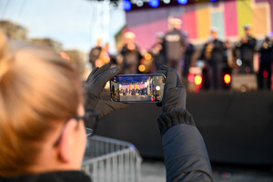 Na zdjęciu Orkiestra Muzyczna Śląskiej Policji występująca na scenie