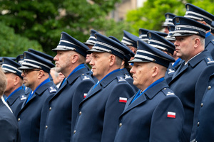 Grafika przedstawia oficerów Policji