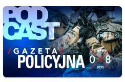 Na zdjęciu widnieje logo Policji Śląskiej a obok niego jest umieszczony napis "Podcast - Gazeta Policyjna".