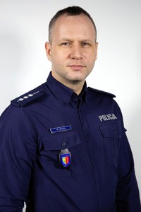 Zdjęcie wizerunku oficera prasowego z Komendy Miejskiej Policji w Żorach
