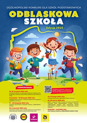 Ilustracja plakatu Odblaskowa Szkoła 2025
