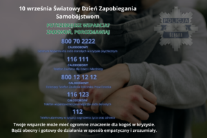 Kolorowy plakat Światowego Dnia Zapobiegania Samobójstwom