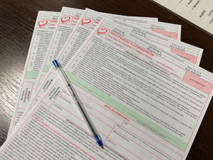 fotografia kwestionariusza dla krwiodawców