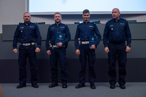 policjanci podczas narady kierownictwa wydziałów ruchu drogowego