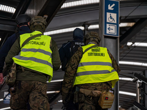 Policjanci oraz żołnierze WOT podczas wykonywania obowiązków służbowych