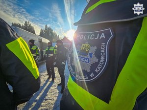 na zdjęciu zbliżenie na emblemat Oddział Prewencji Policji w Katowicach.
