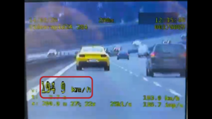 Zdjęcie przedstawia zapis prędkości z videorejestratora