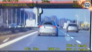 Grafika przedstawia zapis pomiaru prędkości z wideo rejestratora