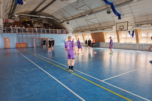 Ujęcia z meczu piłki halowej.