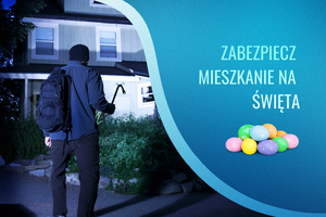 Infografika z napisem "Wyjeżdżasz na święta-zabezpiecz mieszkanie"