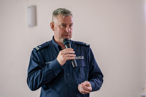 Zdjęcie przedstawia Rzecznika Prasowego Komendanta Głównego Policji.