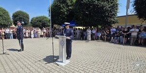 Na zdjęciu uroczystość  z okazji ukończenia szkolenia podstawowego.