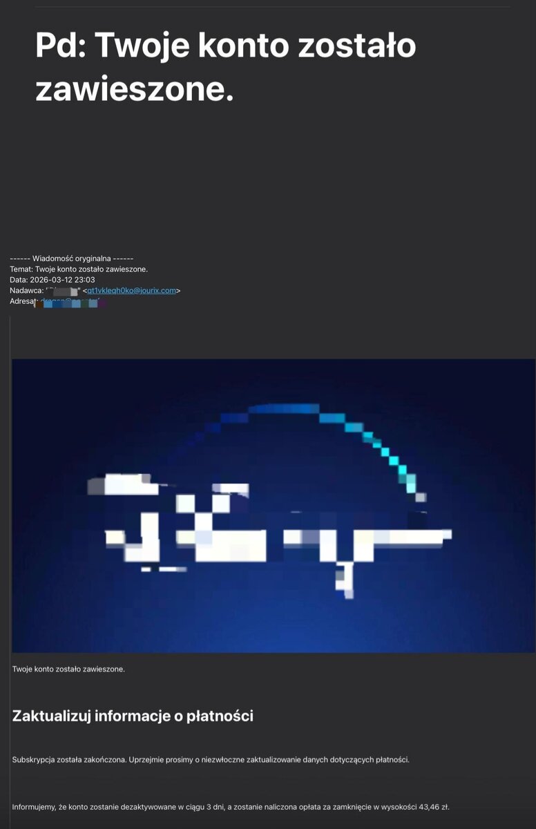 Fałszywe wiadomości o zawieszeniu konta na platformach streamingowych. Uważaj na próbę wyłudzenia danych