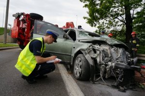 Śmiertelny wypadek drogowy. Oględziny miejsca zdarzenia