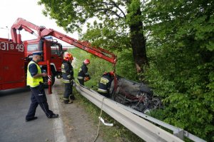 Śmiertelny wypadek drogowy. Oględziny miejsca zdarzenia